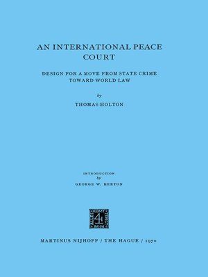 cover image of An International Peace Court